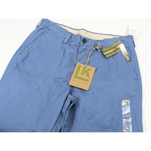Life Khaki Relaxed Straight Fit Chino Pants Blue Mens 36x30 Blueberry Flat Front